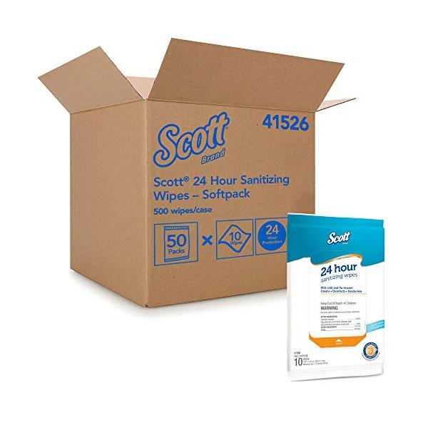 50 Packs Of 10 Scott 24 Hour Sanitizing Wipes