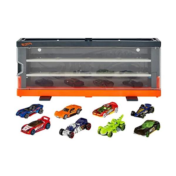 Hot Wheels Interactive Display Case With 8 Cars