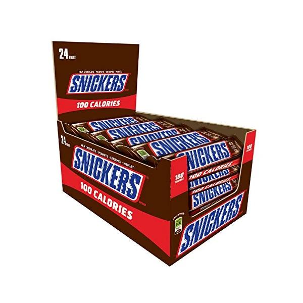 Snickers 100 Calories Chocolate Candy Bar 0.76-Ounce Bar 24-Count