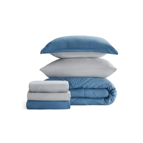 6 Pieces Bedsure Blue Bed Set Twin