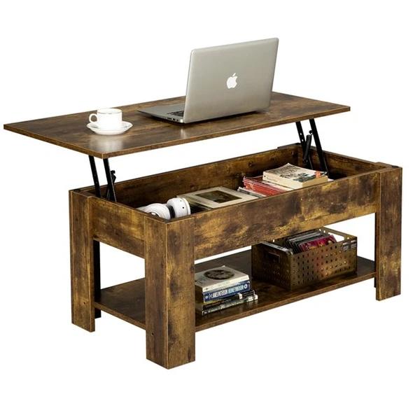 Easyfashion Modern 38.6" Wood Lift Top Coffee Table