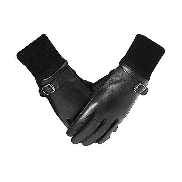 Womens Winter Genuine Leather Touchscreen Gloves